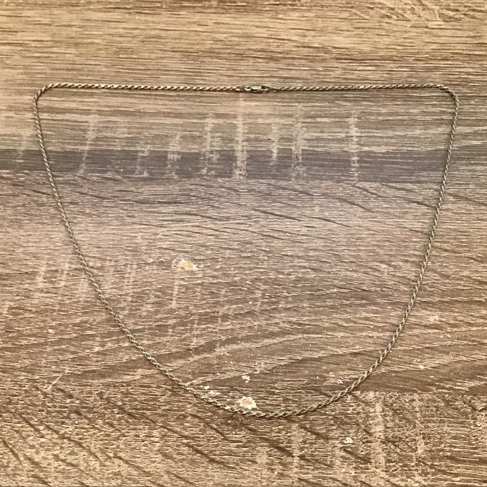 Sterling Silver Italian Made Rope Chain Necklace 24" Long x 1/16" Wide